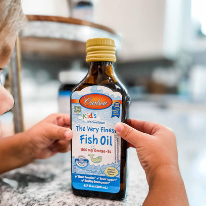Carlson Kid's The Very Finest Fish Oil Liquid - 800 mg Omega-3s, Lemon, 200 ml