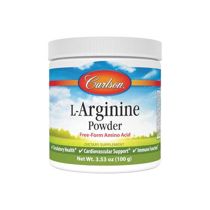 Carlson L-Arginine Powder – Free-Form Amino Acid for Circulatory Health – 3.53 oz (100 g)