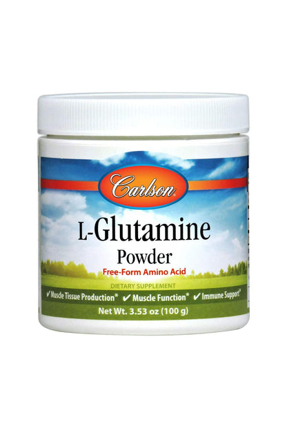 Carlson - L-Glutamine Powder, Free-Form Amino Acid, 3 g, Muscle Tissue Production & Function, Immune Support, 3.53 oz (100 g)