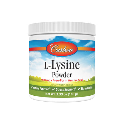 Carlson L-Lysine Powder 960 mg | Supports Healthy Tissue & Muscle Development | 100 g