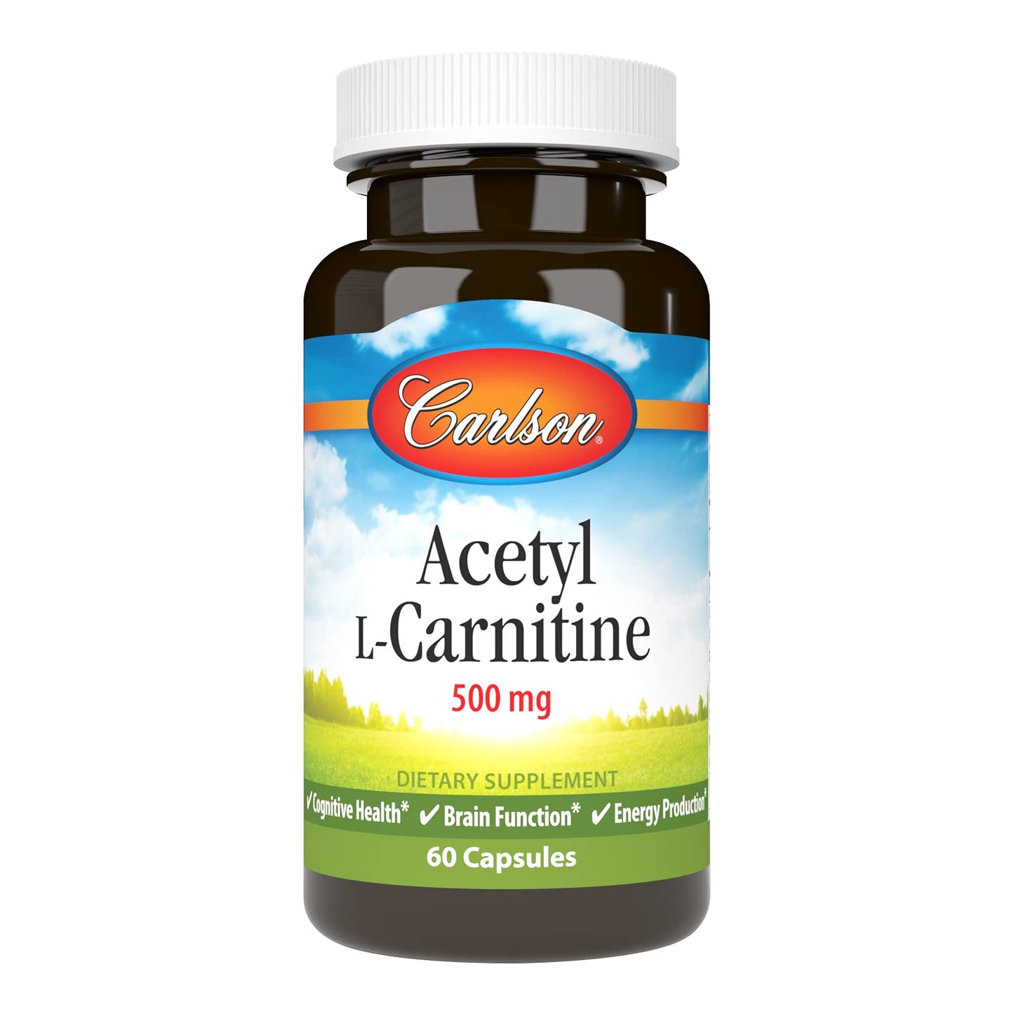 Carlson Labs Acetyl L-Carnitine 500mg | 60 Capsules – Cognitive Health & Heart Support