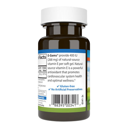 Carlson Labs E-Gems Natural Vitamin E 400 IU | 60 Softgels