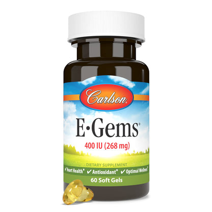 Carlson Labs E-Gems Natural Vitamin E 400 IU | 60 Softgels