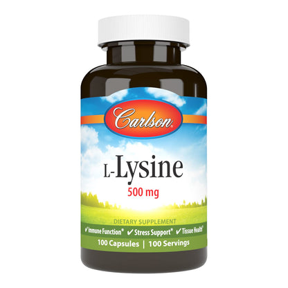Carlson Labs L-Lysine, 500mg, 100 Capsules