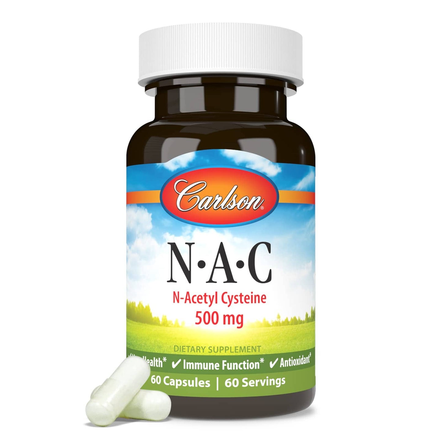 Carlson Labs NAC N-Acetyl Cysteine 500mg – 60 Capsules (Pack of 2)