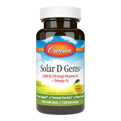 Carlson Labs Solar D Gems Natural Vitamin D3 2000 IU, 120 Softgels
