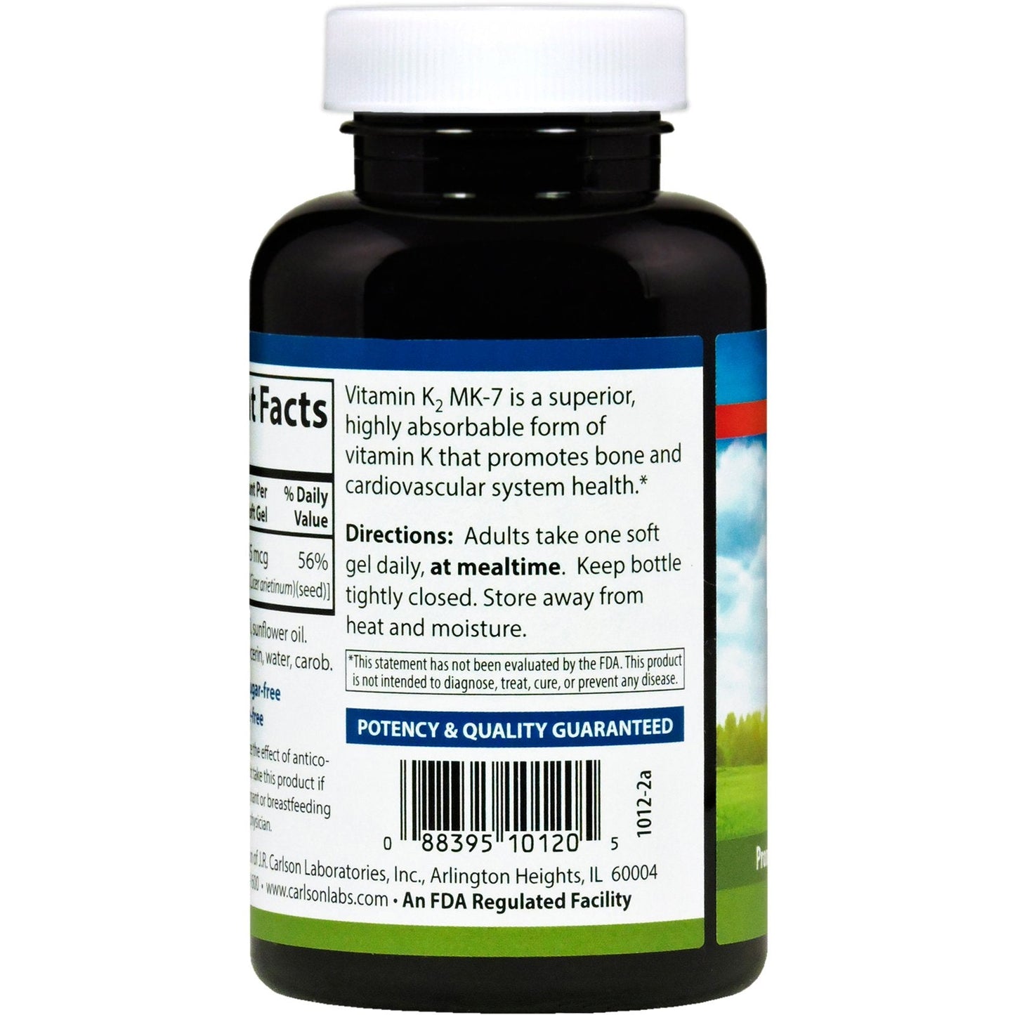 Carlson Labs Vitamin K2-7 45 mcg MK-7 Softgels – 180 Count