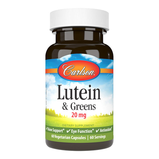 Carlson Lutein & Greens 20 mg – Vision Support | 60 Vegetarian Capsules BritishVita | Premium UK Vitamins & Wellness Supplements