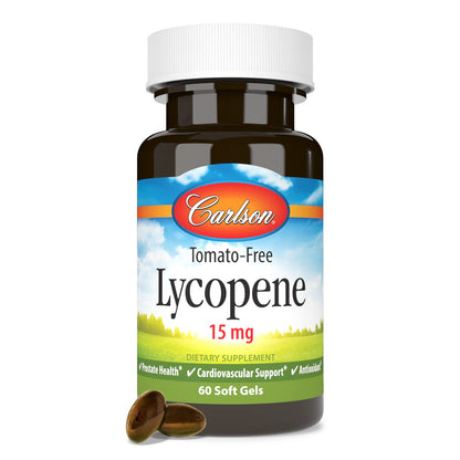 Carlson Lycopene 15 mg – Tomato-Free Prostate Health & Circulation (60 Softgels)