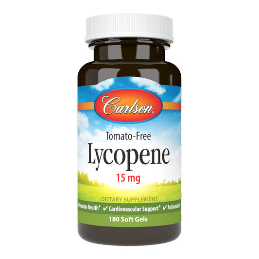 Carlson Lycopene 15 mg Tomato-Free – Prostate Health & Circulation Support, 180 Softgels BritishVita | Premium UK Vitamins & Wellness Supplements