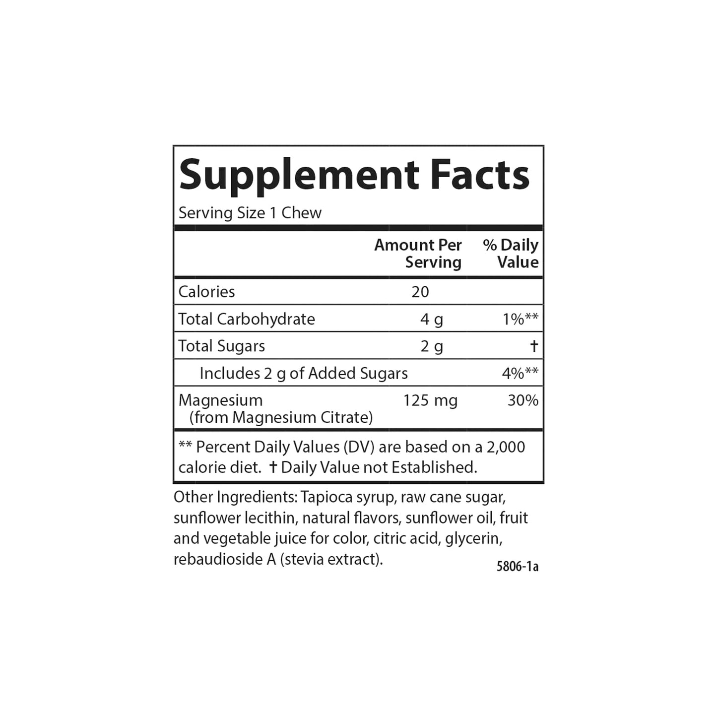 Carlson Magnesium Soft Chews 125 mg – Highly Absorbable for Muscle Relaxation & Overall Health | Berries & Creme Flavor, 40 Vegetarian Soft Chews