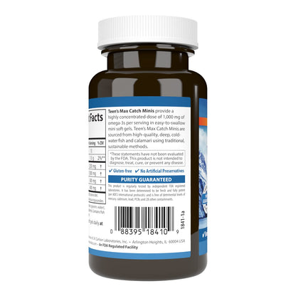Carlson Teen's Max Catch Minis - 1000 mg Omega-3s | Brain & Mood Support, 60 Softgels