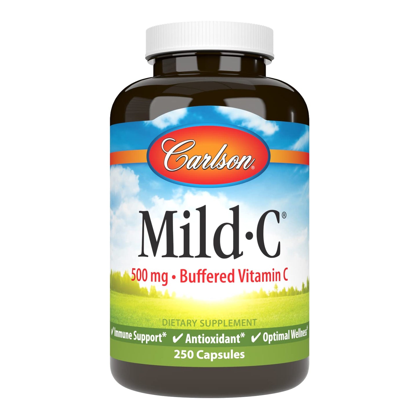 Carlson Mild-C Buffered Vitamin C 500 mg – Immune Support (250 vcaps)