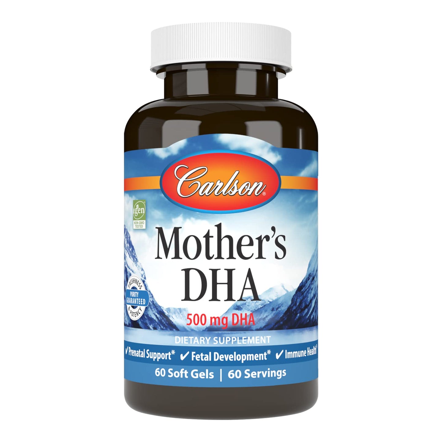 Carlson Mother's DHA 500 mg Prenatal – Fetal Development & Immune Health, 60 Softgels