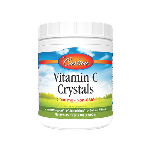 Carlson Vitamin C Crystals 2000 mg - Non-GMO Powder (1000 g) | Immune Support BritishVita | Premium UK Vitamins & Wellness Supplements