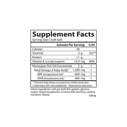 Carlson Super Omega-3 Gems 1200 mg | Norwegian Fish Oil for Heart, Brain & Vision – 50 Soft Gels