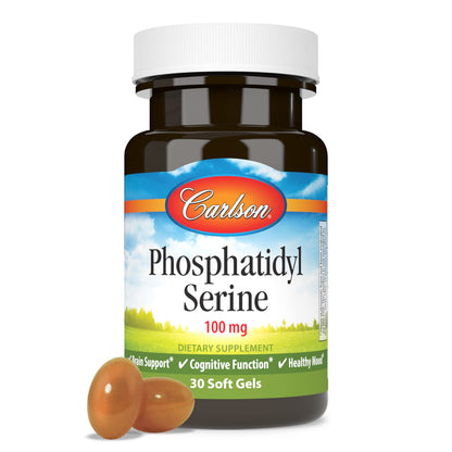Carlson Phosphatidyl Serine 100 mg – Non-GMO Brain Function Softgels, 30 Count