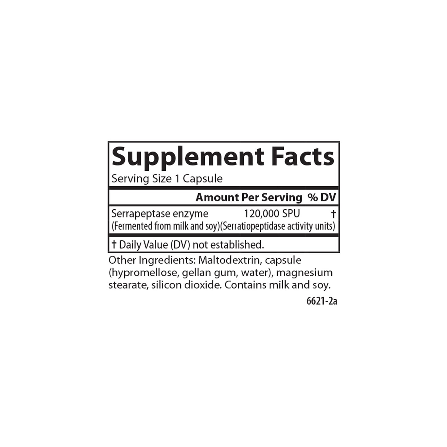 Carlson Serrapeptase 120000 SPUs - Delayed Release, Immune & Joint Support, 30 Vegetarian Capsules