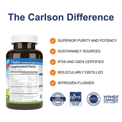 Carlson Solar D Gems - Vitamin D3 4000 IU + Omega-3 115 mg | Lemon Softgels