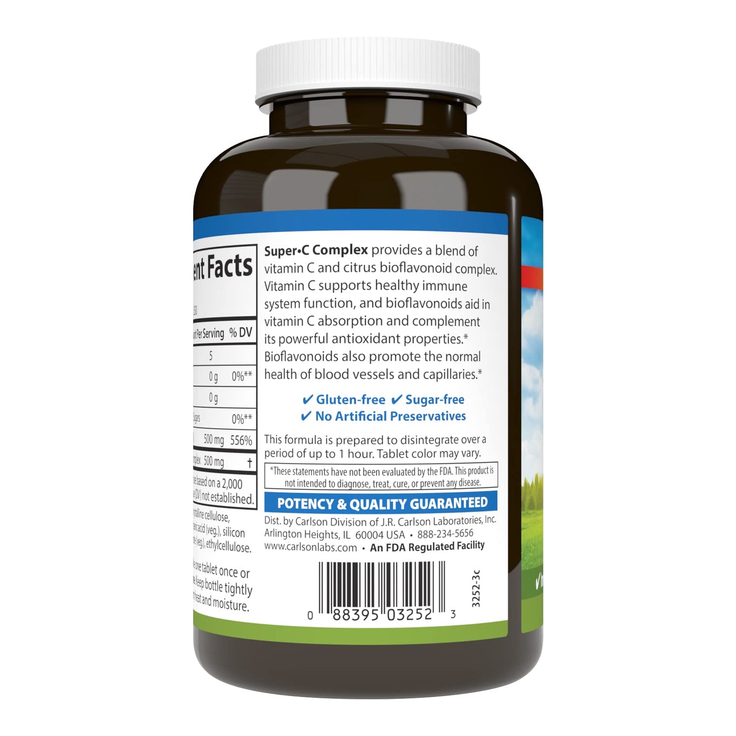 Carlson Super-C Complex: Vitamin C + Bioflavonoids – Immune Support (250 Tablets)