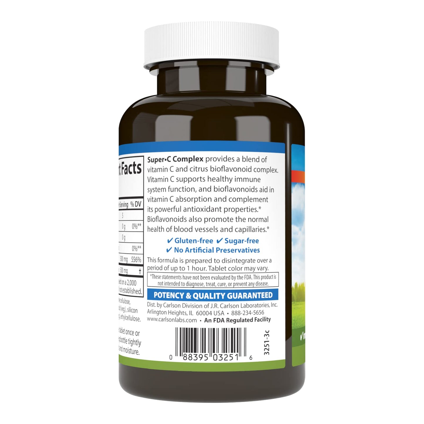 Carlson Super-C Complex: Vitamin C + Bioflavonoids – Immune Support & Antioxidant Wellness, 100 Vegetarian Tablets (Pack of 2)