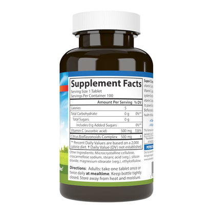 Carlson Super-C Complex: Vitamin C + Bioflavonoids – Immune Support & Antioxidant Wellness, 100 Vegetarian Tablets (Pack of 2)