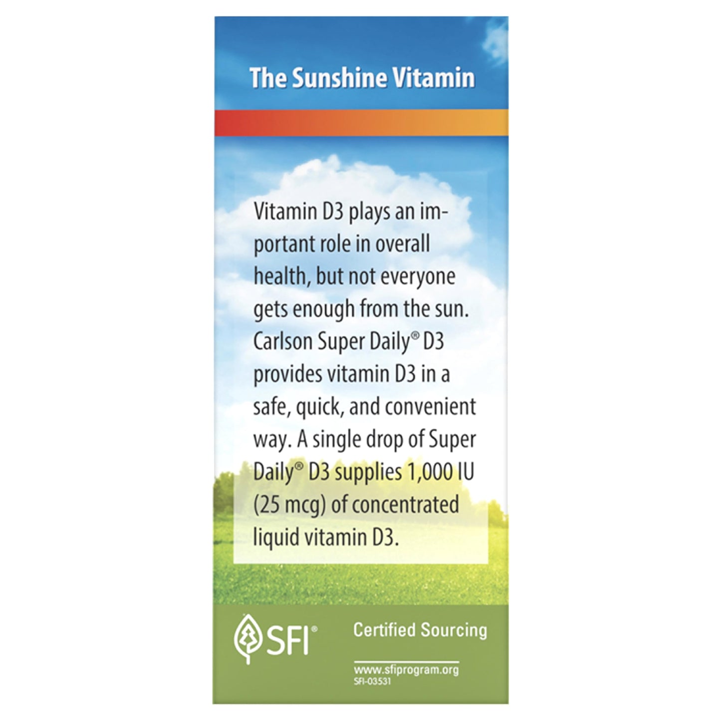 Carlson Super Daily D3 Vitamin D Drops - 1000 IU per Drop, Unflavored
