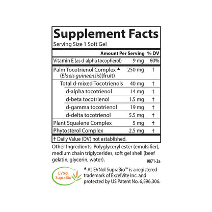 Carlson - Tocomin SupraBio: Bio-enhanced Tocotrienol Complex for Brain & Cardiovascular Health | 60 Soft Gels