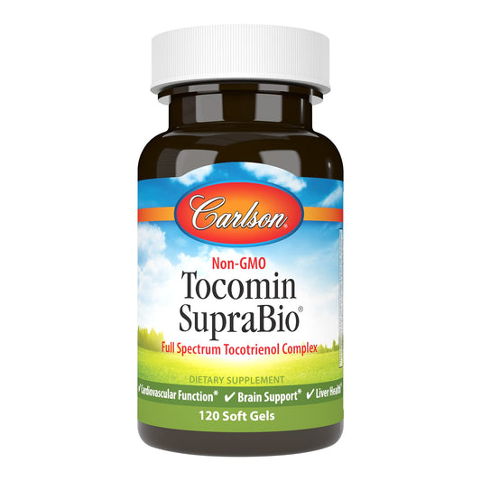 Carlson Tocomin SupraBio Full Spectrum Tocotrienol Complex - 120 Softgels | Non-GMO BritishVita | Premium UK Vitamins & Wellness Supplements
