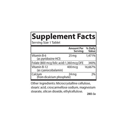 Carlson Tri-B B-Complex 360 Tablets | Vitamin B6, B12, Folic Acid