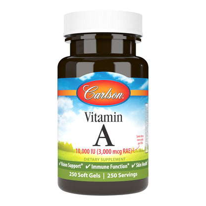 Carlson Vitamin A 10000 IU (3000 mcg RAE) Vision Health - 250 Softgels