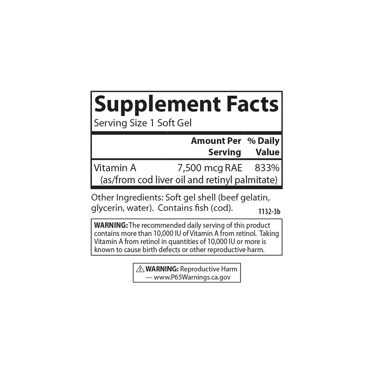 Carlson - Vitamin A 25,000 IU (7500 mcg RAE) | Immune Support, Vision Health, 250 Softgels