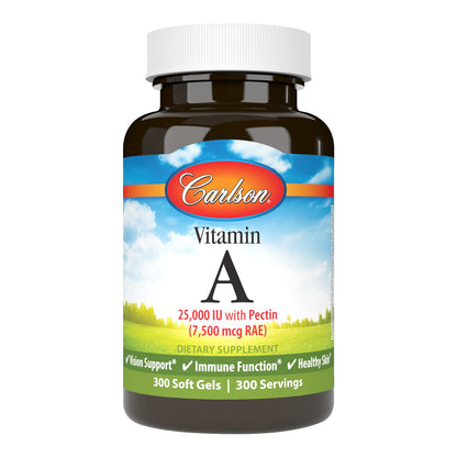 Carlson Vitamin A 25000 IU with Pectin – Vision Health (300 Softgels)
