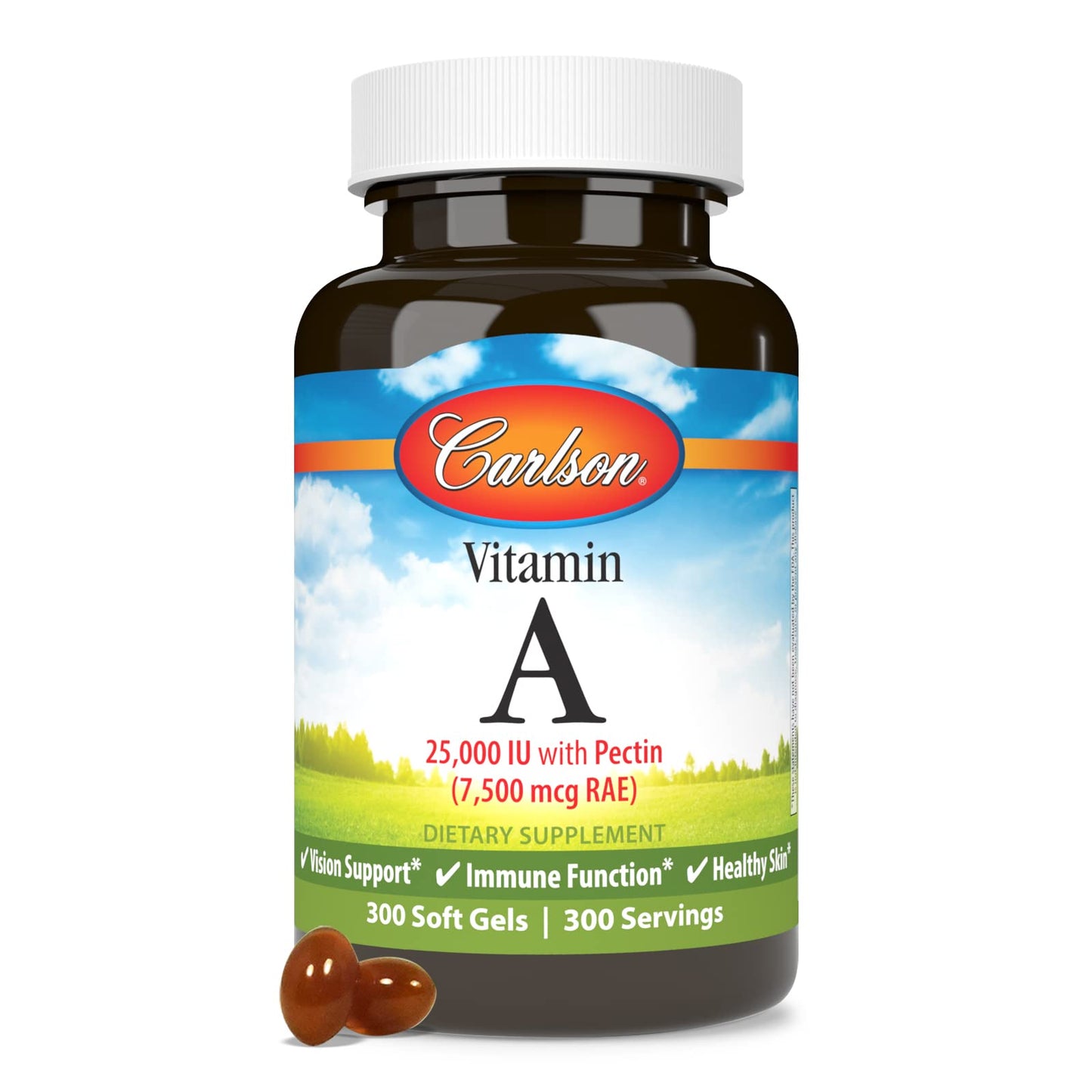 Carlson Vitamin A 25000 IU with Pectin – Vision Health (300 Softgels)