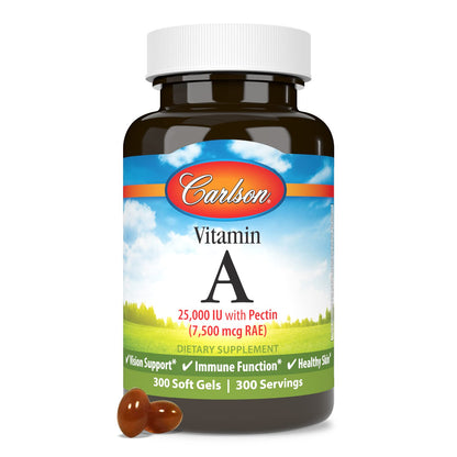 Carlson Vitamin A 25000 IU with Pectin – Vision Health (300 Softgels)