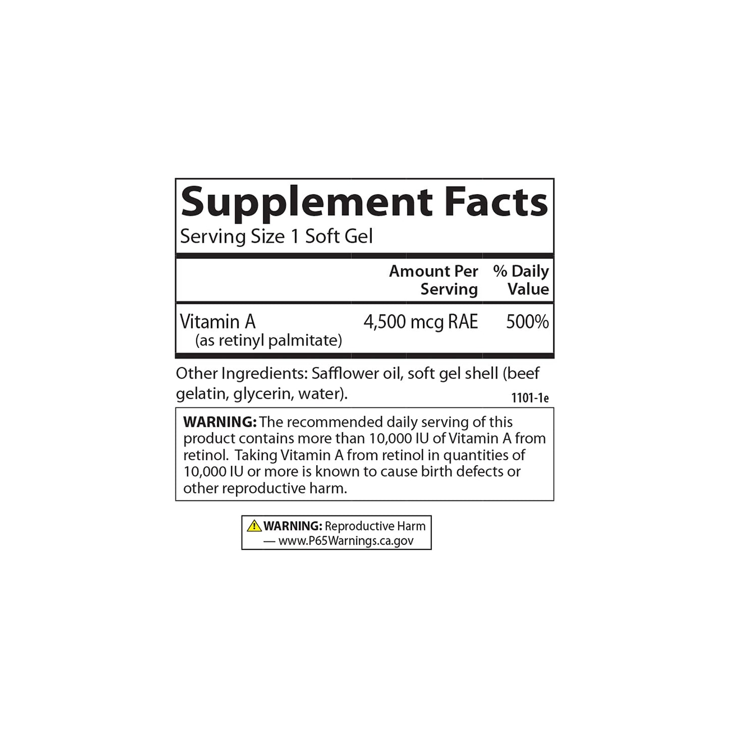 Carlson Vitamin A Palmitate 15000 IU | Vision Health & Healthy Skin | 120 Softgels