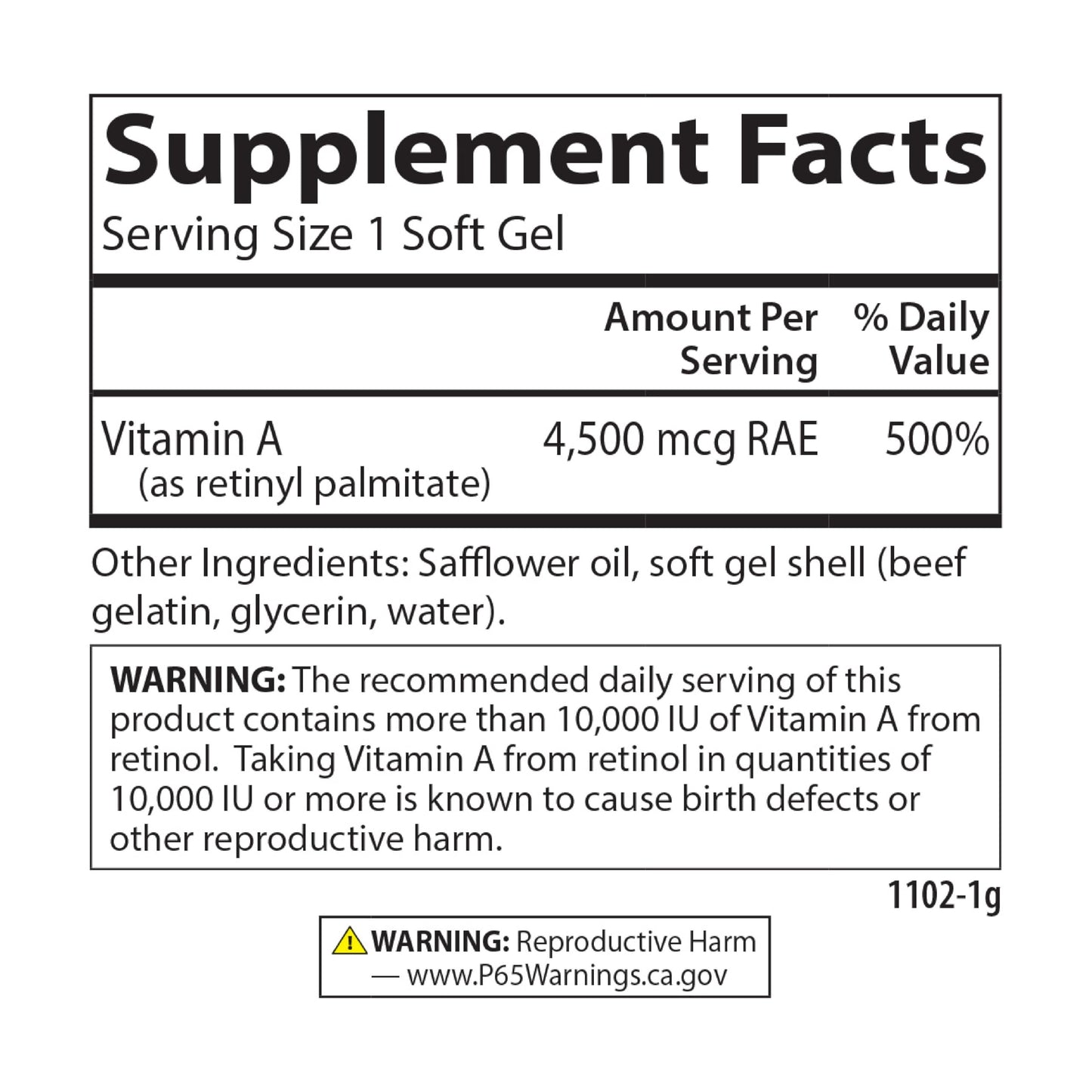 Carlson Vitamin A Palmitate 15000 IU (4500 mcg RAE) - Vision Health, Skin & Immune Support | 240 Softgels (Pack of 2)