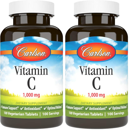Carlson Vitamin C 1000 mg – 100 Count Pack of 2 | Immune Support