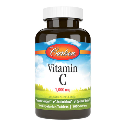 Carlson - Vitamin C 1,000 mg, 100 Count | Immune Support, Collagen & Dental Health