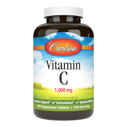 Carlson Vitamin C 1,000 mg – 250 Count | Immune Support