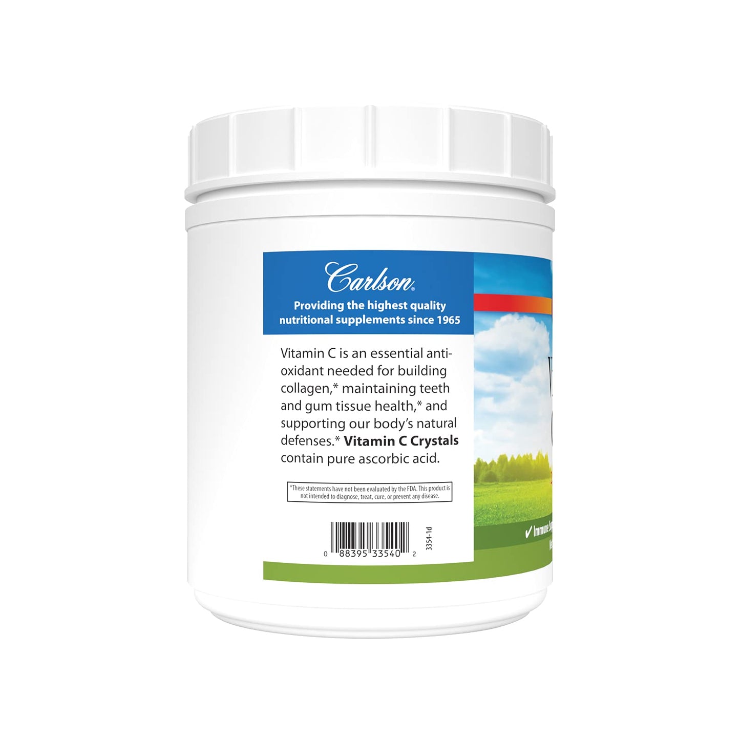 Carlson Vitamin C Crystals 2000 mg - Non-GMO Powder (1000 g) | Immune Support
