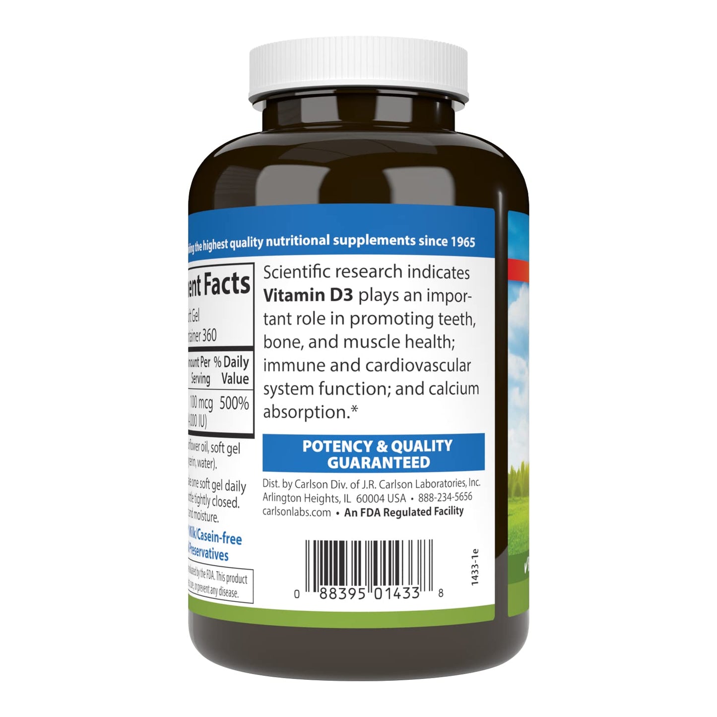 Carlson Vitamin D3 4000 IU Soft Gels – Immune & Bone Health (360 Softgels)