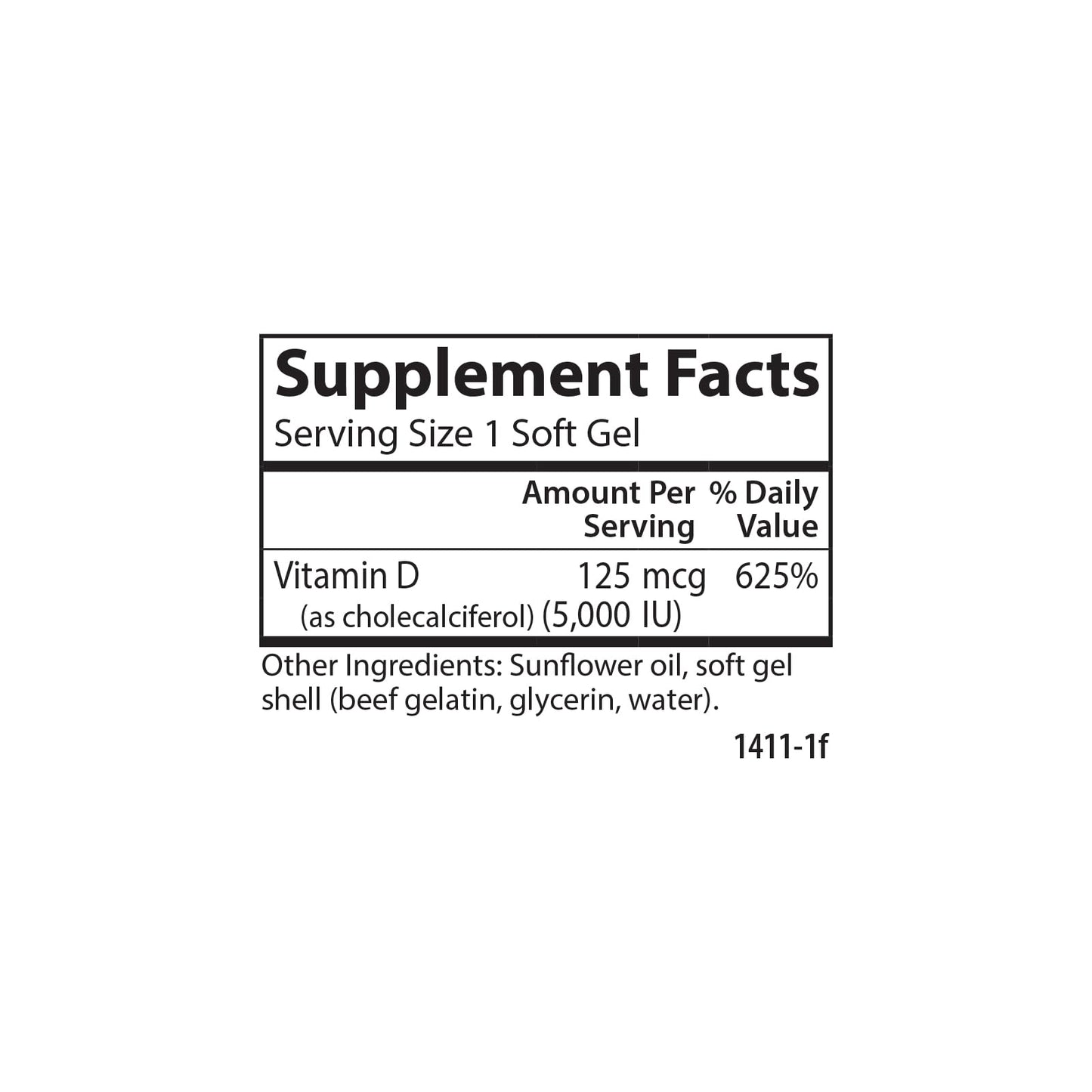 Carlson Vitamin D3 5000 IU Soft Gels – Bone & Muscle Health, 120 Softgels