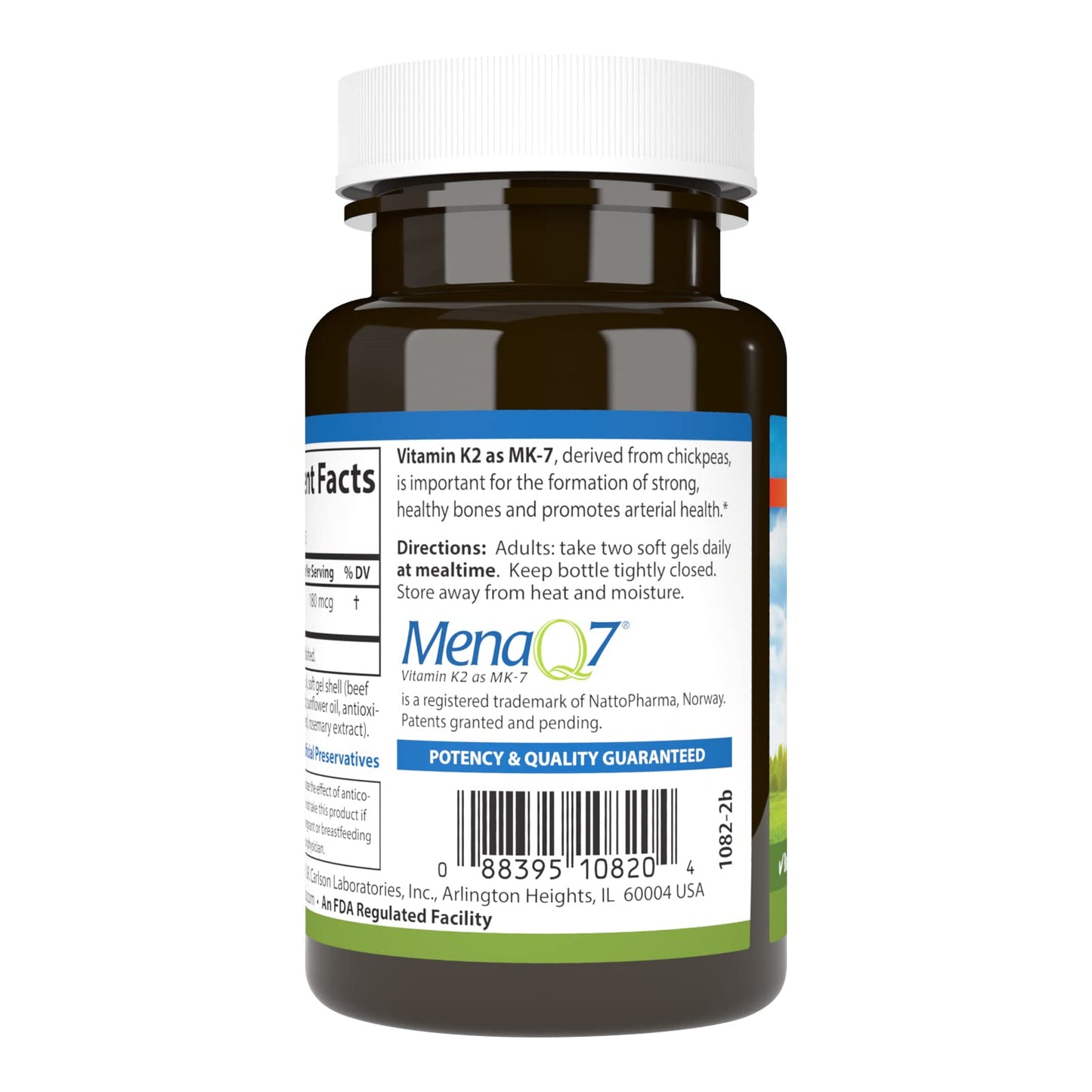 Carlson Vitamin K2 MK-7 (180 mcg) – Bone Health, Calcium Bioavailability, 90 Softgels
