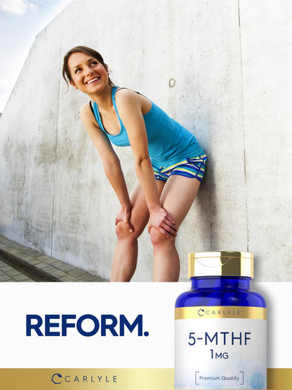 Carlyle 5-MTHF L-Methylfolate 1mg – 120 Capsules, Non-GMO & Gluten Free