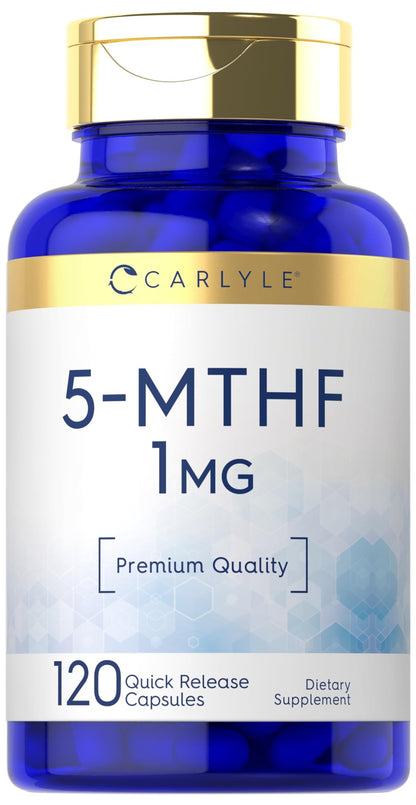 Carlyle 5-MTHF L-Methylfolate 1mg – 120 Capsules, Non-GMO & Gluten Free