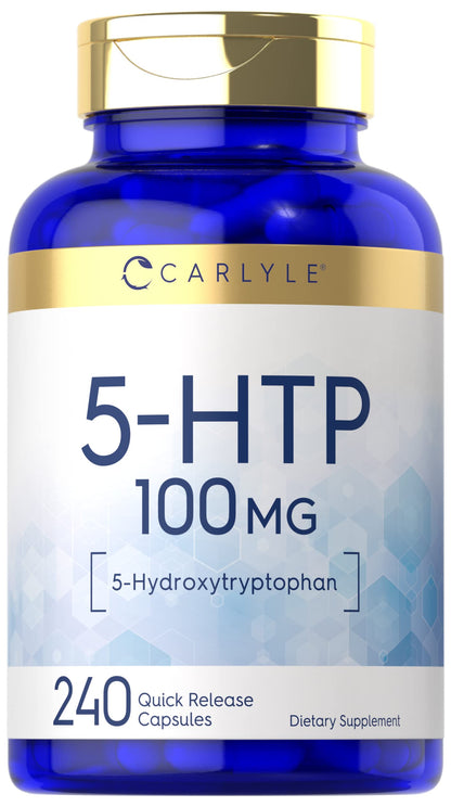 Carlyle 5-HTP 100 mg | 240 Capsules | Non-GMO & Gluten Free | 5-Hydroxytryptophan Supplement