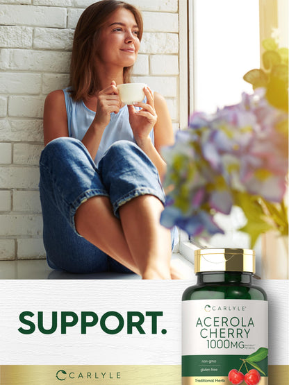 Carlyle Acerola Cherry Capsules 1000mg - 150 Count | Non-GMO & Gluten Free