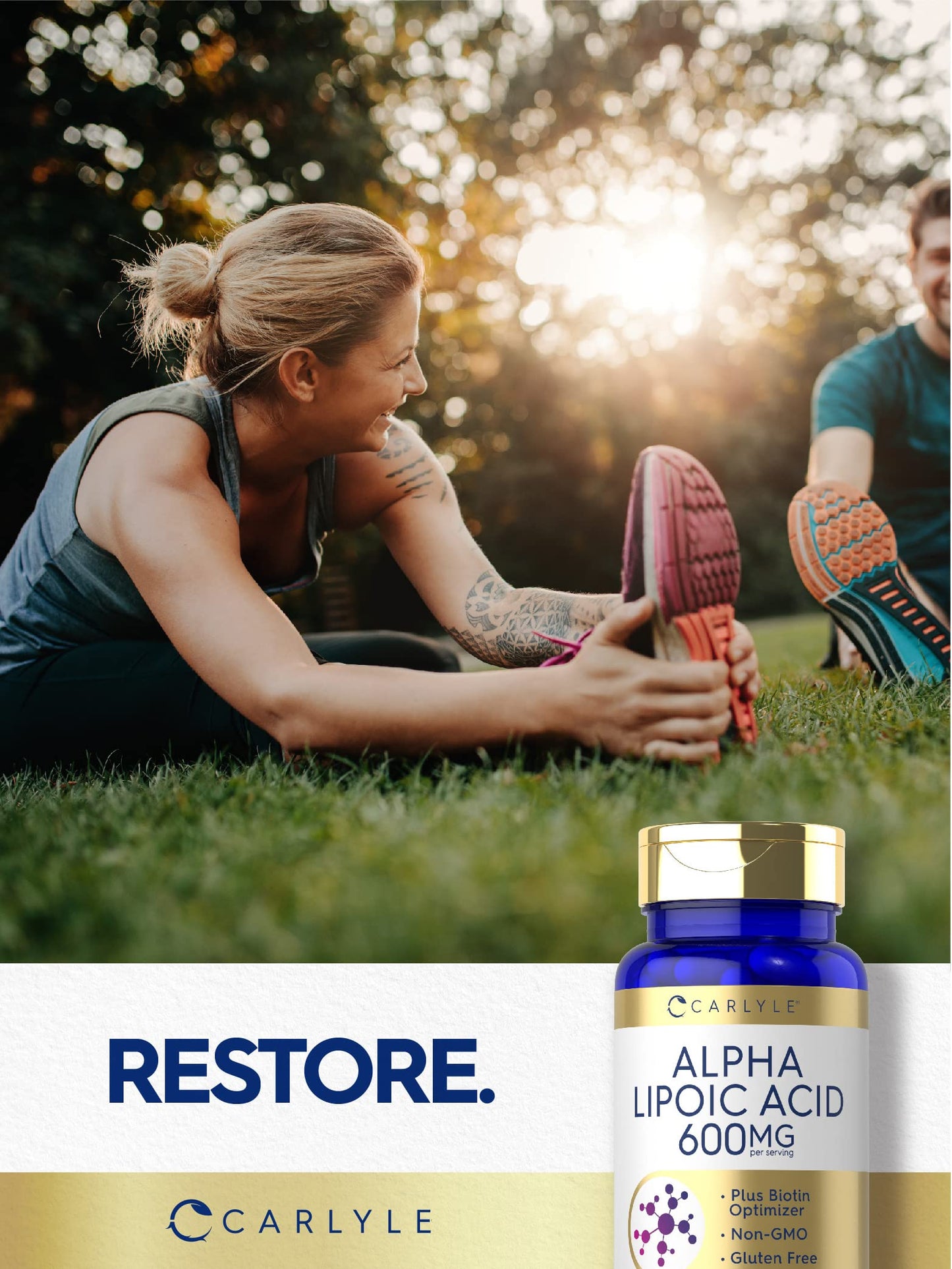 Carlyle Alpha Lipoic Acid 600mg + Biotin Optimizer | 90 Capsules | Non-GMO & Gluten Free