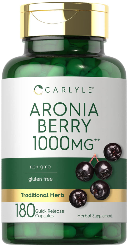 Carlyle Aronia Berry Capsules 1000mg - 180 Count | Non-GMO, Gluten Free BritishVita | Premium UK Vitamins & Wellness Supplements